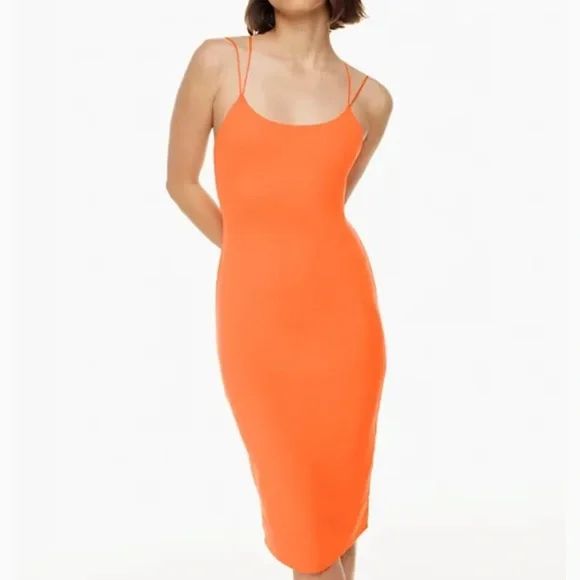 babaton Contour Scoopback Dress citron orange xxs - Picture 2 of 9